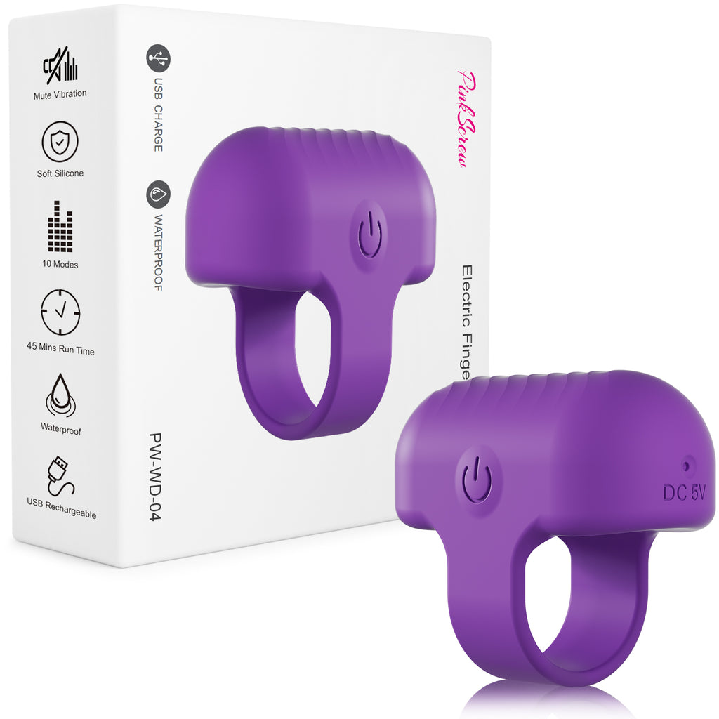 Pinkscrew Handheld finger Electric Massager-PW05-Black