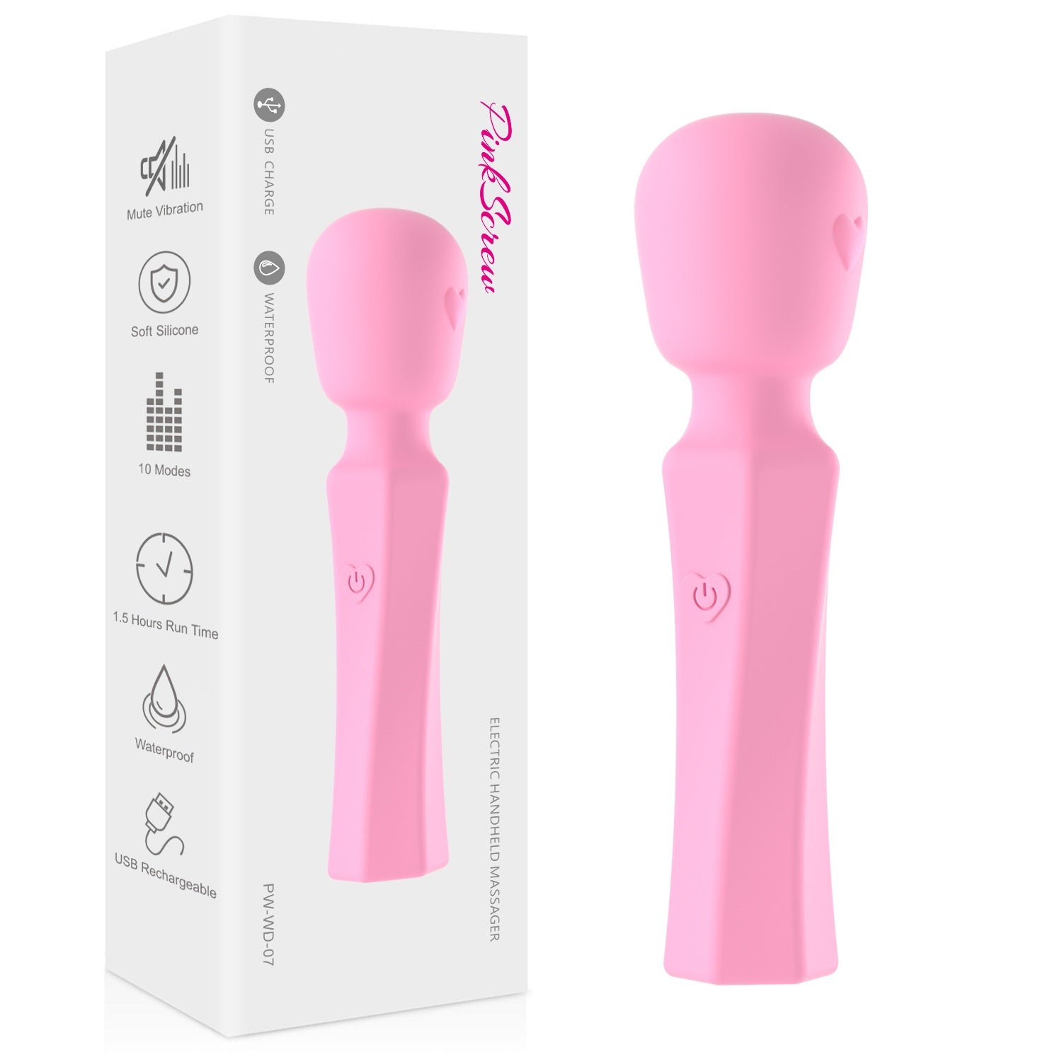 Pinkscrew Pinkmini Mini Handheld Massager-PW06-Pink