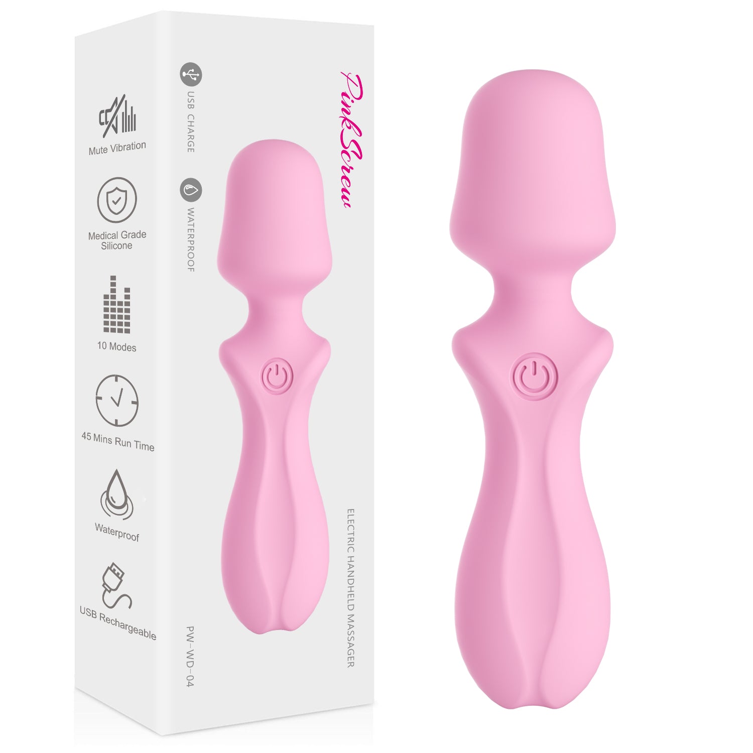 Pinkscrew Handheld Electric Massager-PW04-Pink