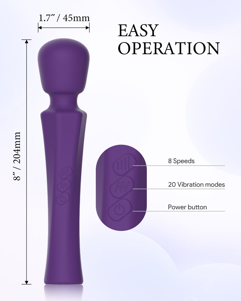 Pinkscrew Handheld Electric Massager-PW03-Purple