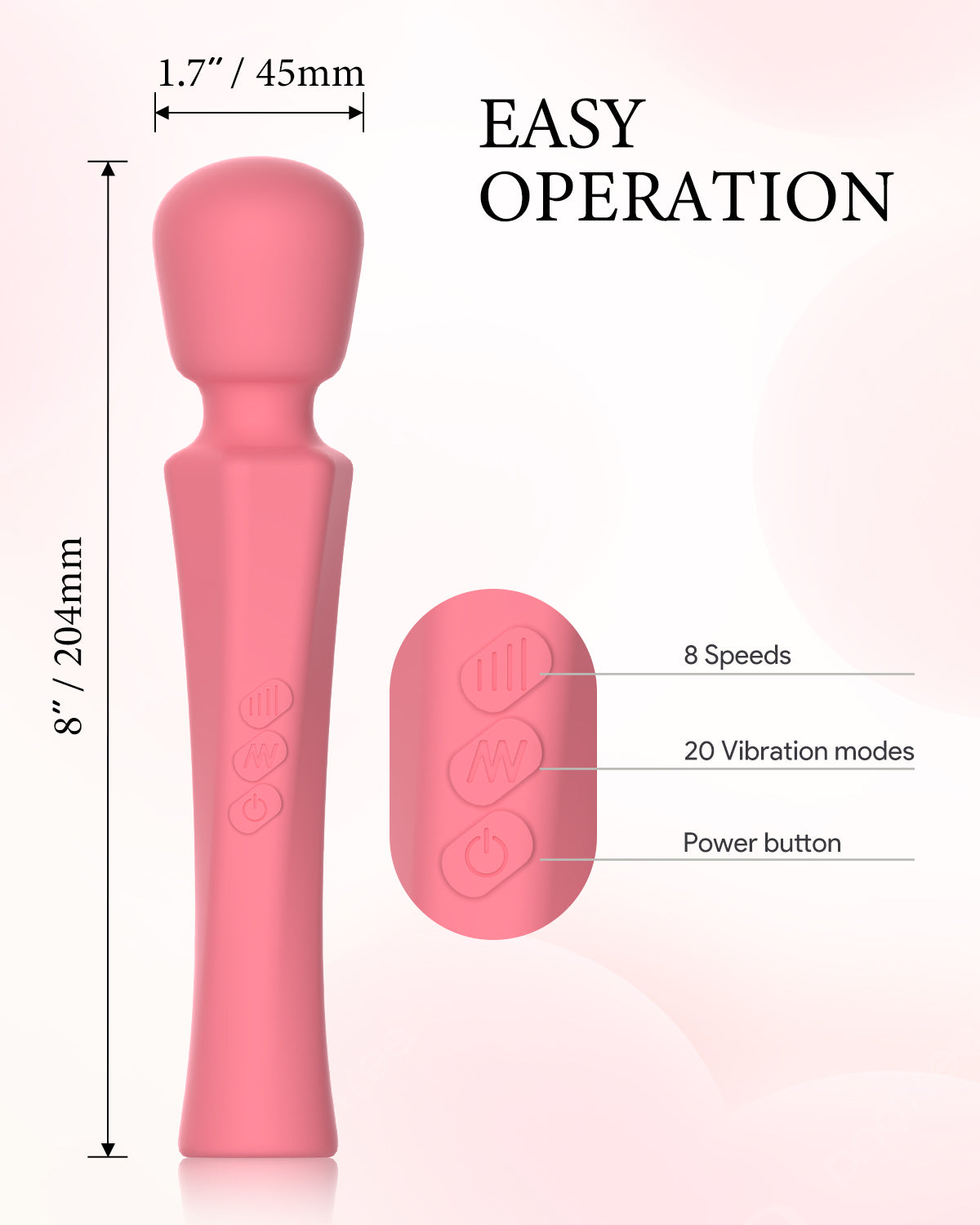Pinkscrew Handheld Electric Massager-PW03-Pink