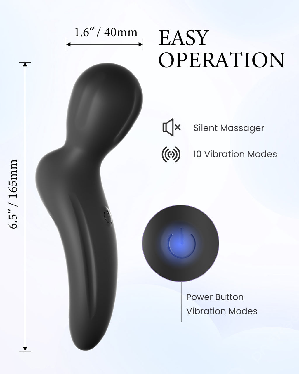 Pinkscrew Handheld Electric Massager-PW02-Black