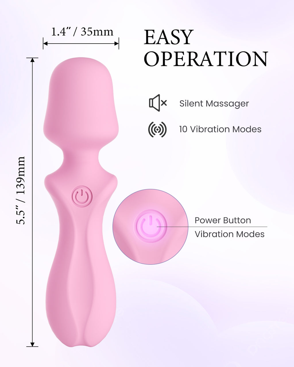 Pinkscrew Handheld Electric Massager-PW04-Pink