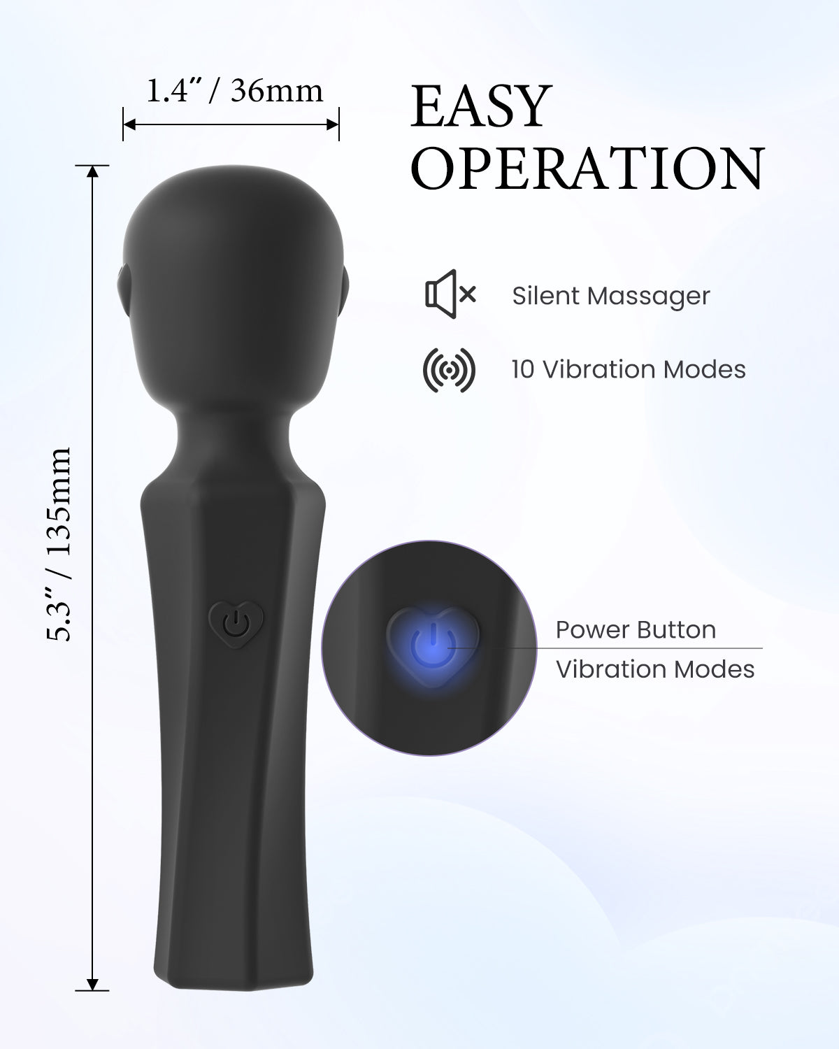 Pinkscrew Pinkmini Mini Handheld Massager-PW06-Black