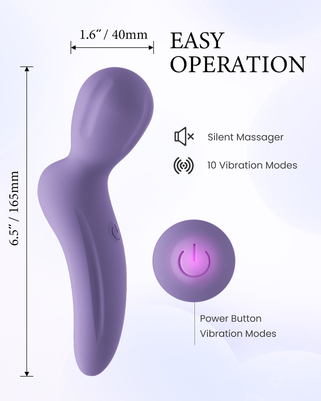 Pinkscrew Handheld Electric Massager-PW02-Purple