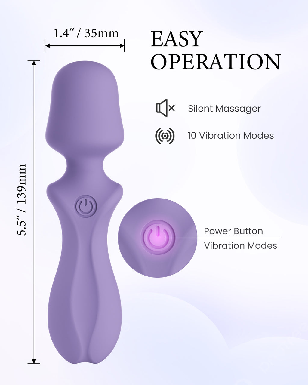 Pinkscrew Handheld Electric Massager-PW04-Purple