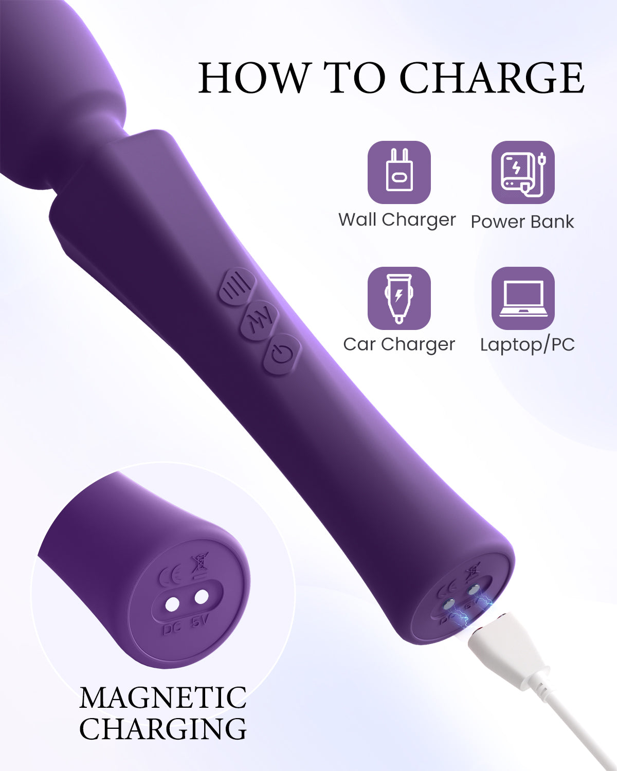 Pinkscrew Handheld Electric Massager-PW03-Purple