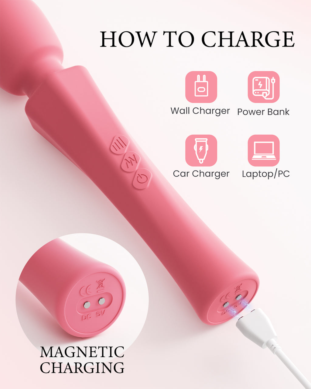 Pinkscrew Handheld Electric Massager-PW03-Pink