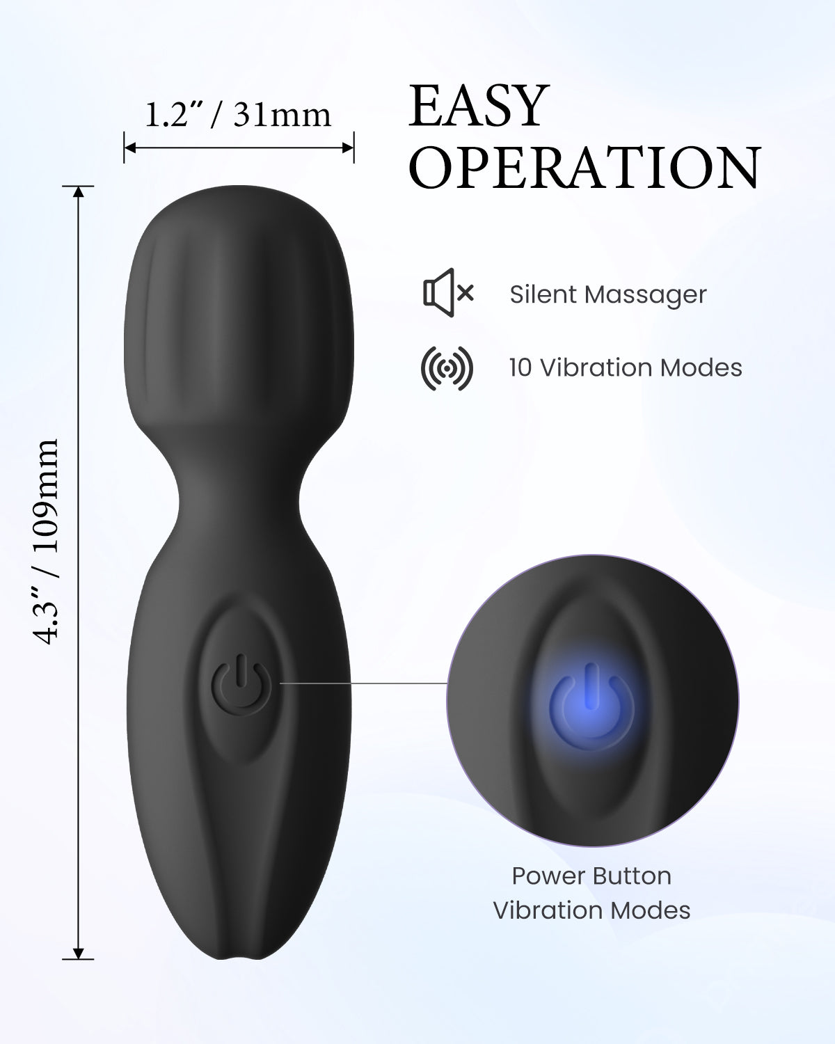 PinkScrew Electric Handheld Massager-PW07-Black