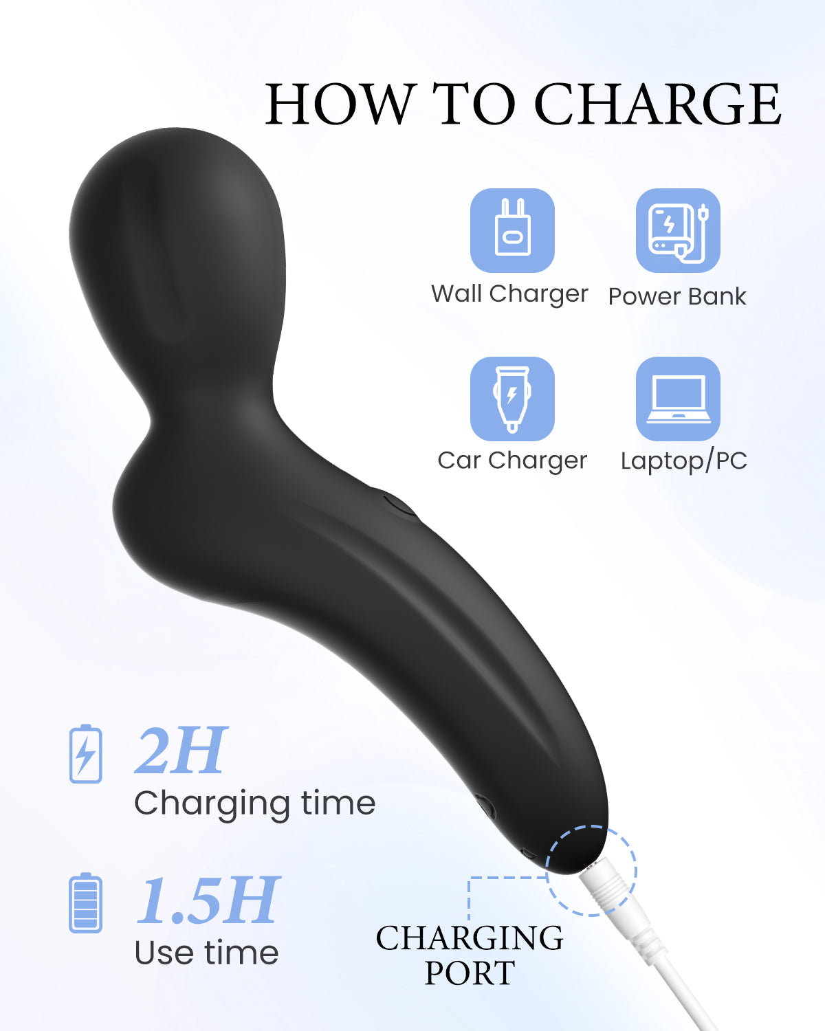 Pinkscrew Handheld Electric Massager-PW02-Black