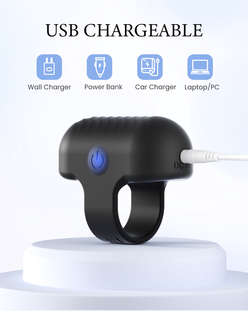Pinkscrew Handheld finger Electric Massager-PW05-Black