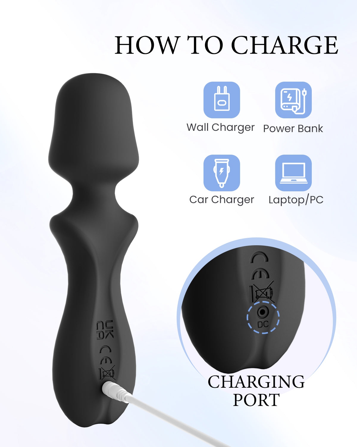 Pinkscrew Handheld Electric Massager-PW04-Black