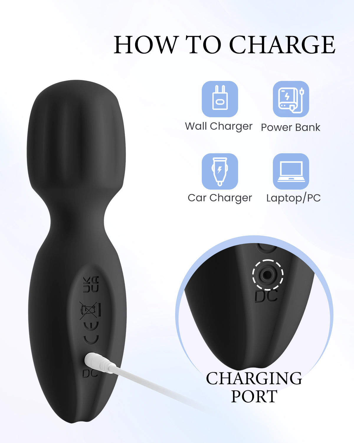 PinkScrew Electric Handheld Massager-PW07-Black