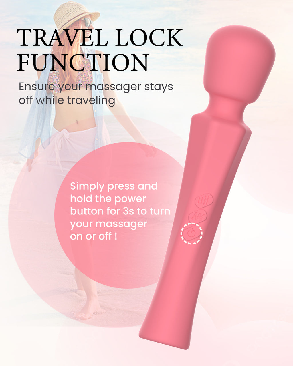 Pinkscrew Handheld Electric Massager-PW03-Pink