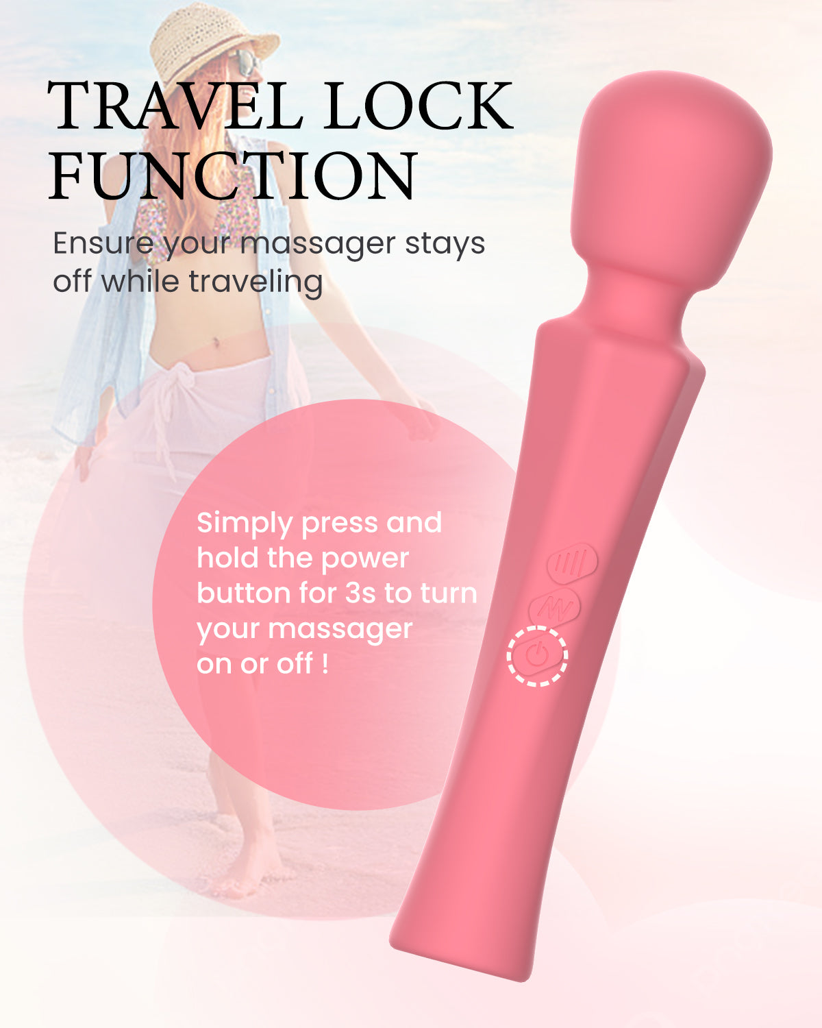 Pinkscrew Handheld Electric Massager-PW03-Pink