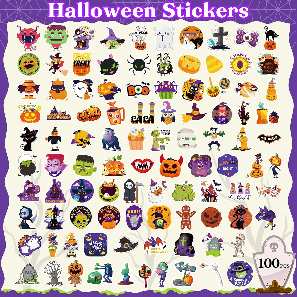🎃Limited-time discount🎃Halloween Stickers | 100 PCS Halloween Party Favors