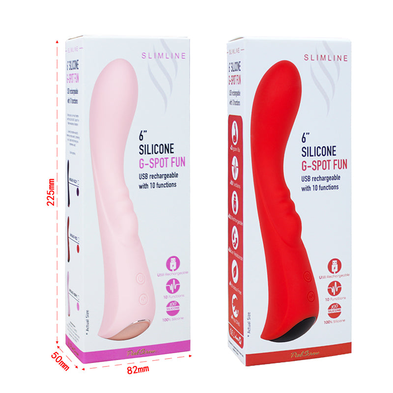 PinkScrew 6'' SILICONE G-SPOT FUN USB rechargeable with 10 functions