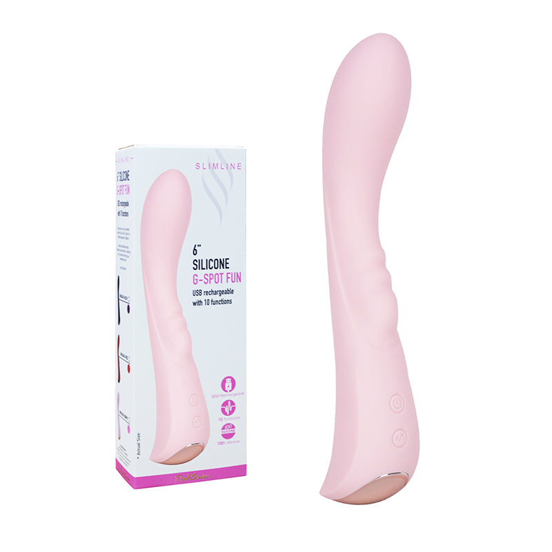 PinkScrew 6'' SILICONE G-SPOT FUN USB rechargeable with 10 functions