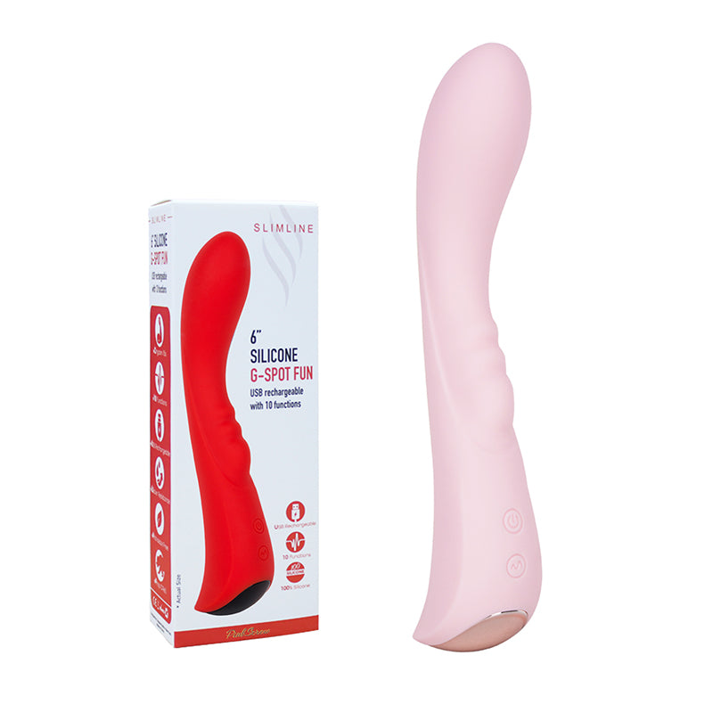 PinkScrew 6'' SILICONE G-SPOT FUN USB rechargeable with 10 functions