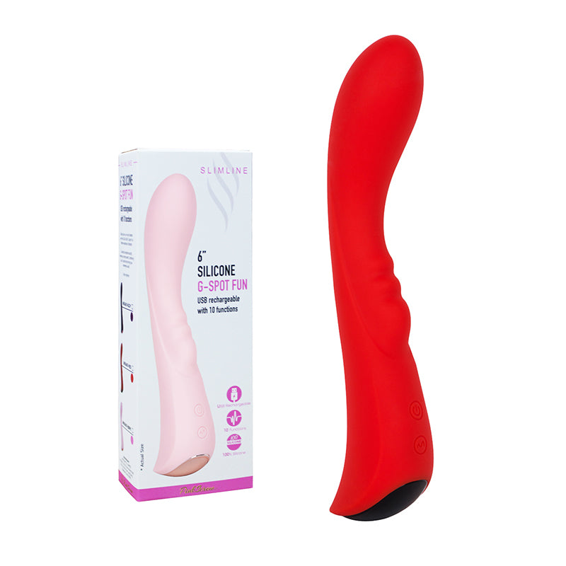 PinkScrew 6'' SILICONE G-SPOT FUN USB rechargeable with 10 functions