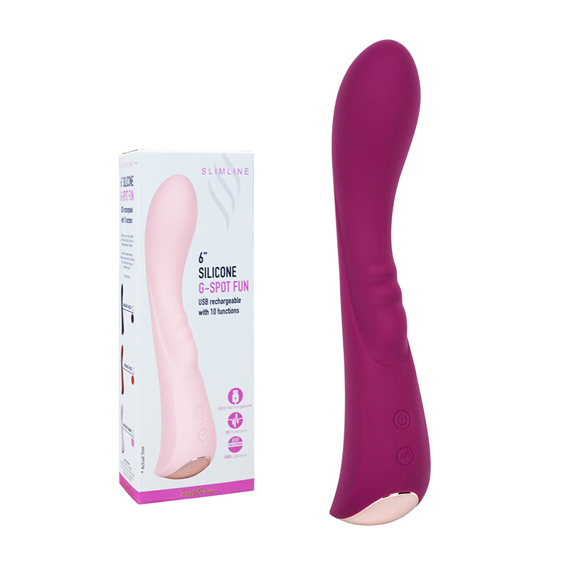 PinkScrew 6'' SILICONE G-SPOT FUN USB rechargeable with 10 functions