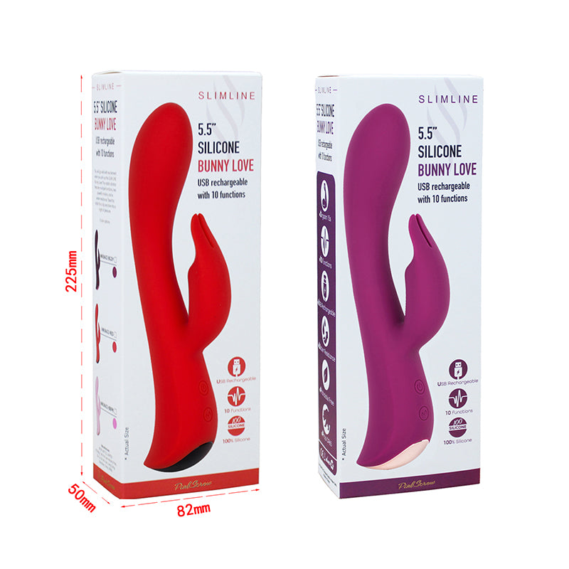 PinkScrew 5.5'' SLCINE BUNNY LOVE USB rechargeable with 10 functions