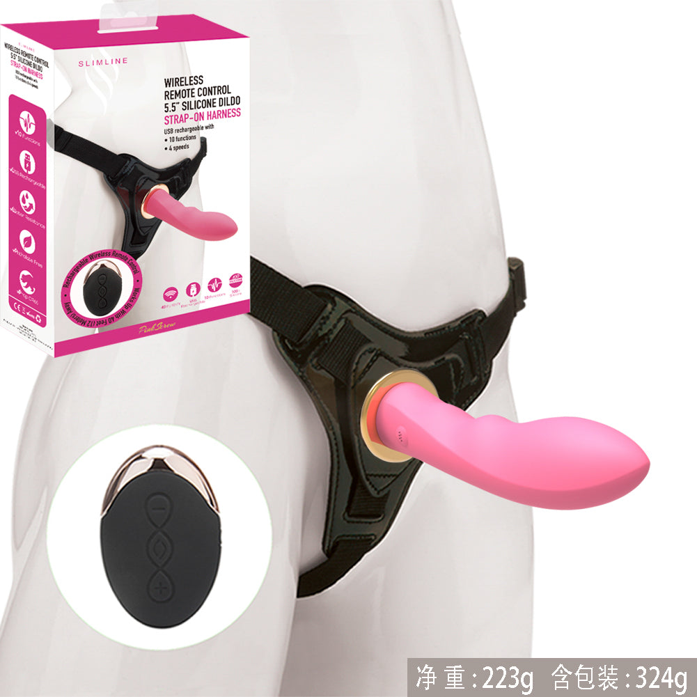 PinkScrew WIRELESS REMOTE CONTROL 5.5 SILICONE DILD0 MK6801-Pink