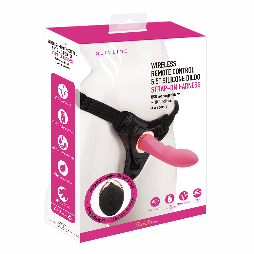 PinkScrew WIRELESS REMOTE CONTROL 5.5 SILICONE DILD0 MK6801-Pink