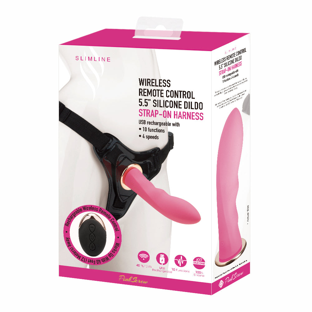 PinkScrew WIRELESS REMOTE CONTROL 5.5 SILICONE DILD0 MK6801-Pink