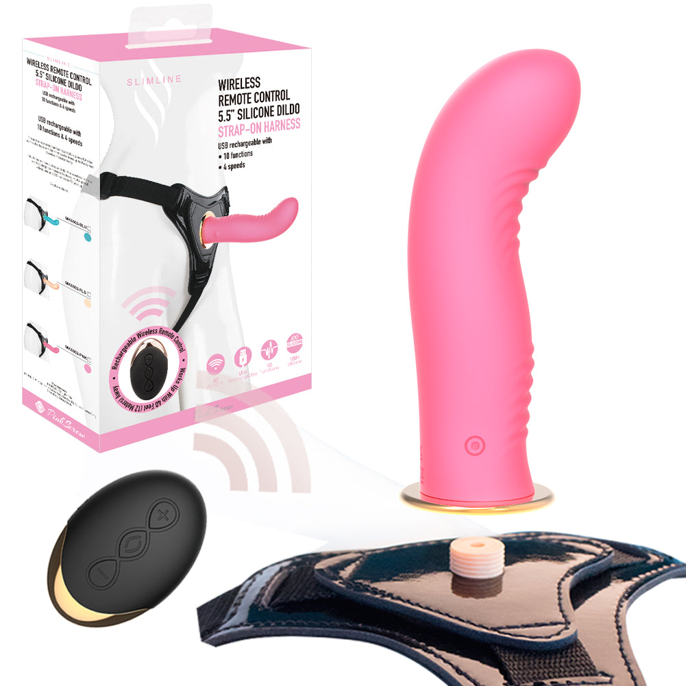 PinkScrew WIRELESS REMOTE CONTROL 5.5 SILICONE DILD0 MK6802